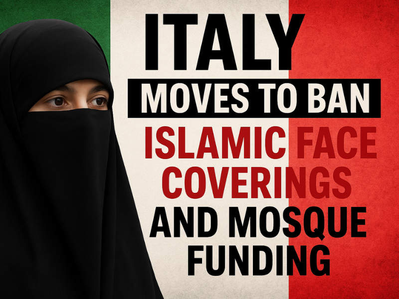 Italy Moves to Ban Islamic Face Coverings and Mosque Funding