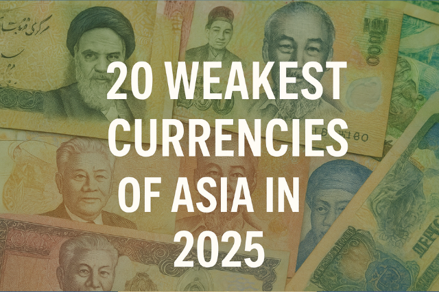 20 Weakest Currencies of Asia in 2025