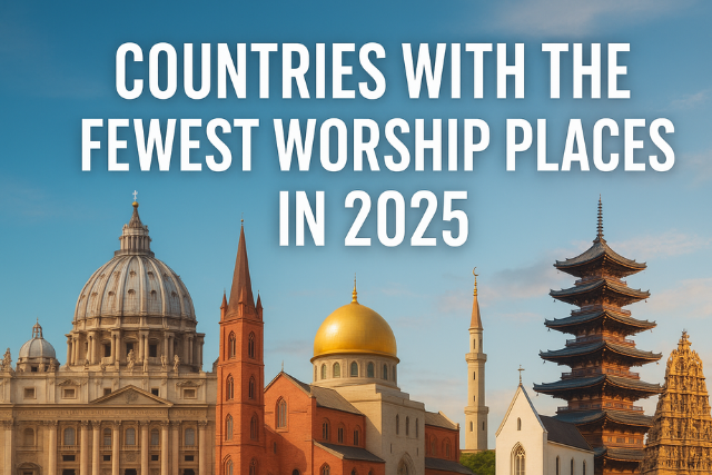 Which Countries have The Fewest Worship Places in 2025?