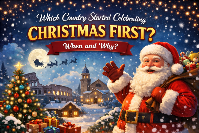 Which country first celebrated Christmas, when it began, and why?