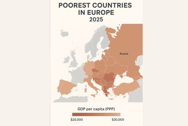 Which is the Poorest countries in Europe in 2025?