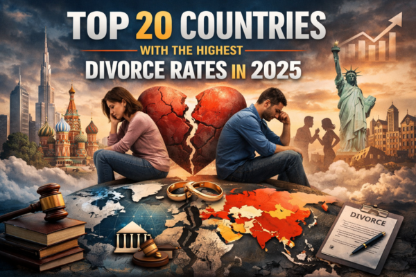 Which are the Top 20 Countries has Highest Divorce rates in 2025?
