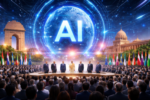 What do world leaders discuss the AI future at India’s global summit 2026 in New Delhi?